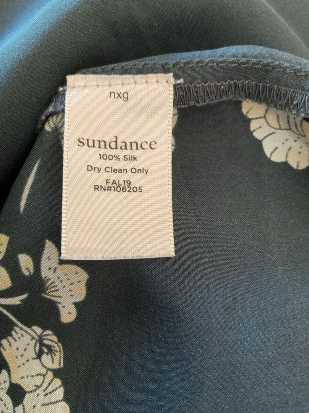Sundance 100% Silk Floral Long Sleeve Green Boho Tunic* - Picture 6 of 6